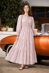 Blush Pink Tiered Maxi Dress