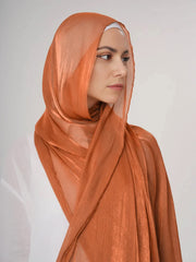 Shimmer organza silk-rust
