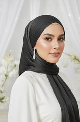 ORGANZA SHIMMER SILK-BLACK