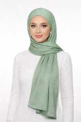 Crinkle Silk Hijab - Mint Green