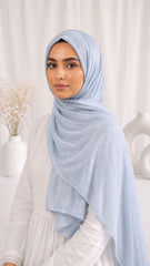 LUXE RHINESTONE SILK LIGHT BLUE
