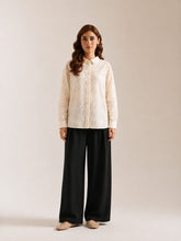 Beige Embroidered Shirt with Inner