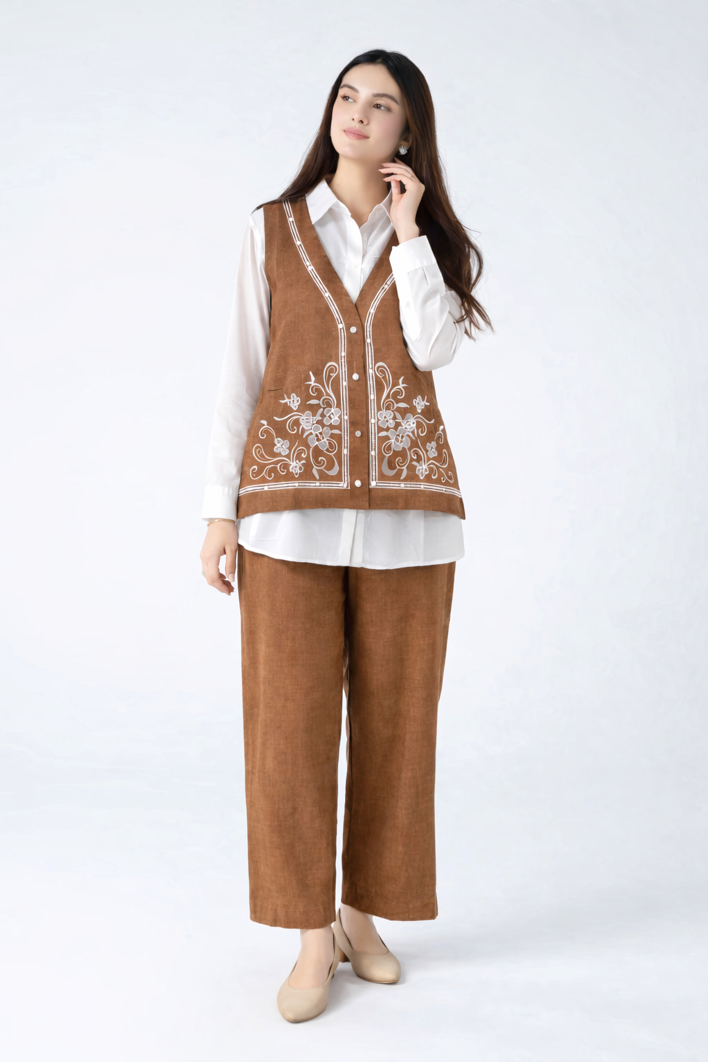 Mocha Grace – 3 Piece Cotton Set