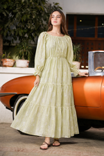 Green Tiered Maxi Dress