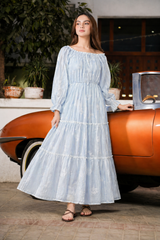 Sky Blue Tiered Maxi Dress