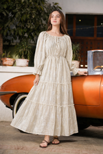 Beige Tiered Maxi Dress