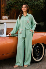 Sea Green Embroidered Co-Ord Set