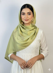Leaf Studded Silk - Olive