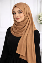 Clocque Ribbed Jersey Hijab - Caramel