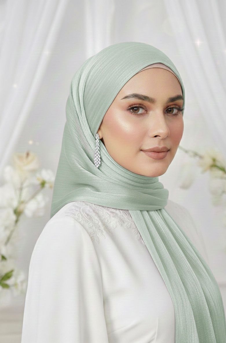 ORGANZA SHIMMER SILK-MINT GREEN