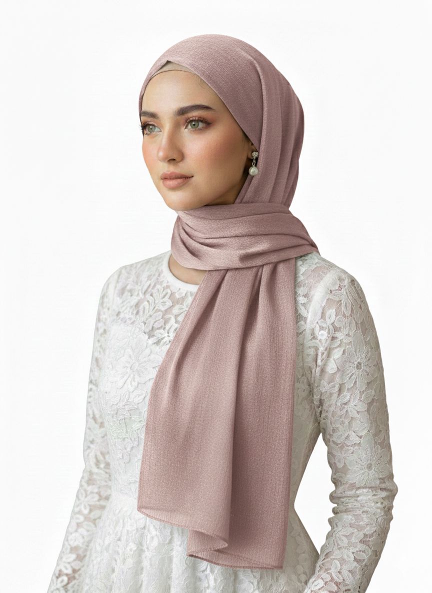 Crinkle Silk Hijab - Soft Pink