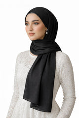 Crinke Silk Hijab - Black