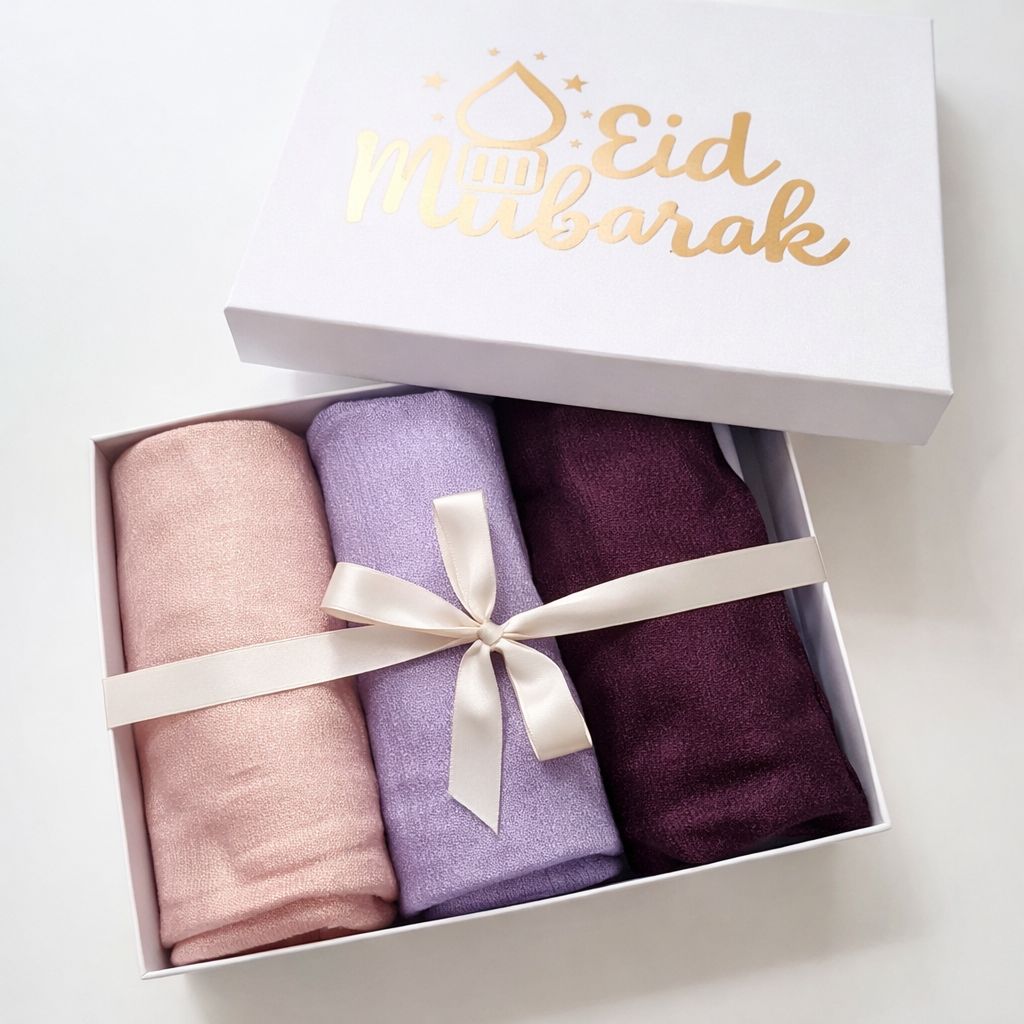 Festive Bundle Box – Crinkle Hijab (Rose Amethyst Bundle)