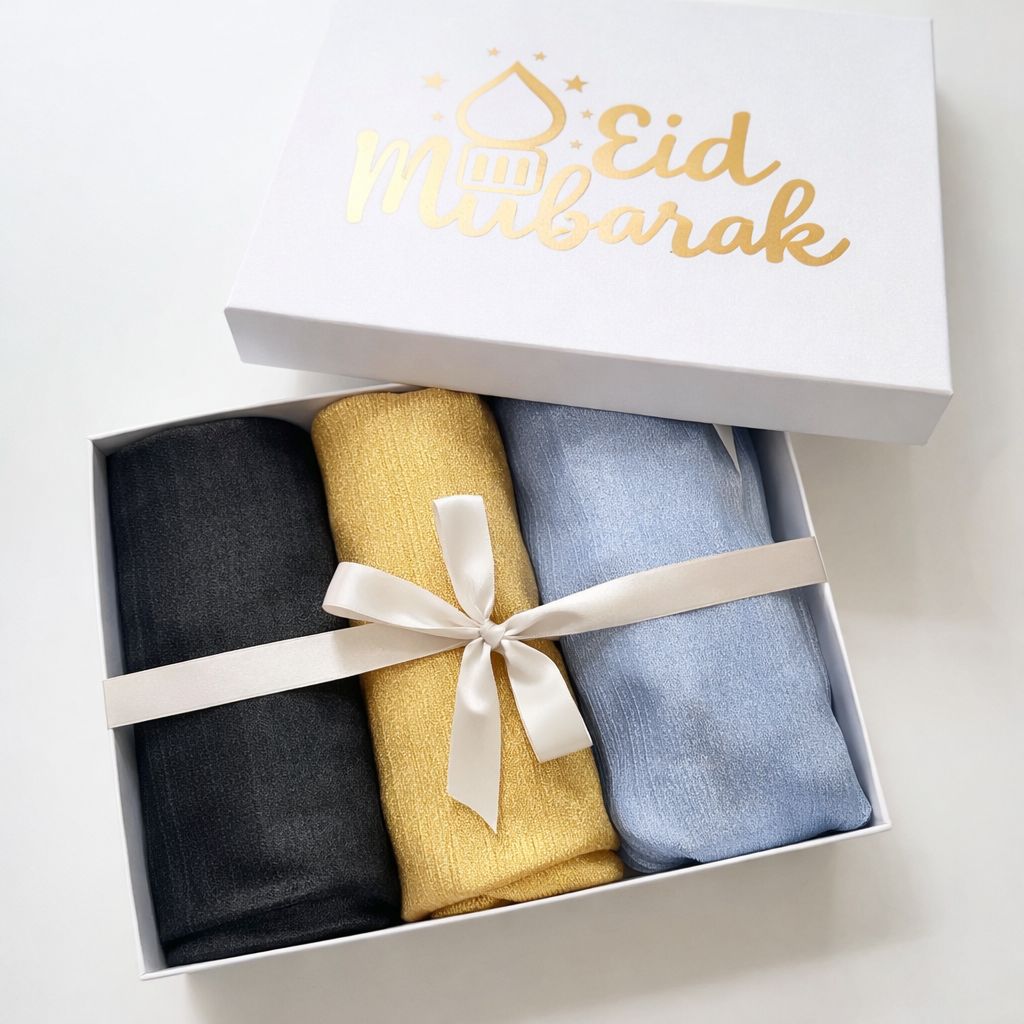 Festive Bundle Box – Crinkle Hijabs (The Gold Edit)