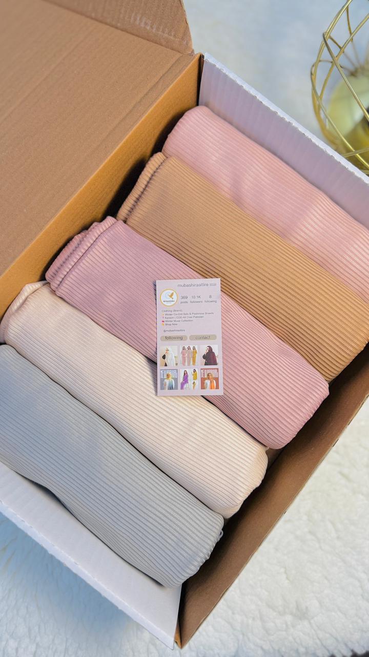 Ribbed Jersey Hijab Bundle (Neutral Shades)