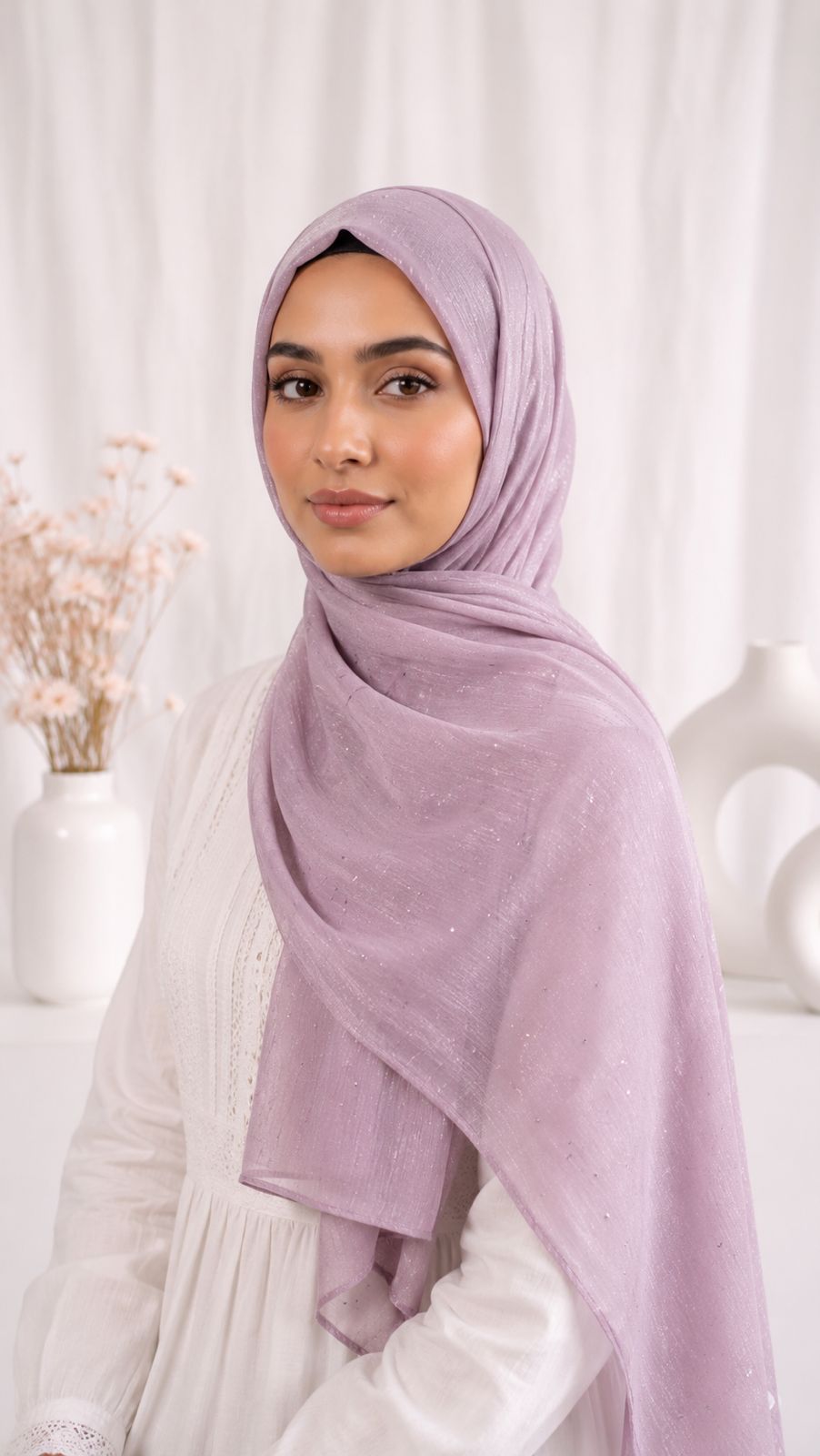 LUXE RHINESTONE SILK LILAC