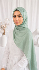 LUXE SILK RHINESTONE SAGE GREEN